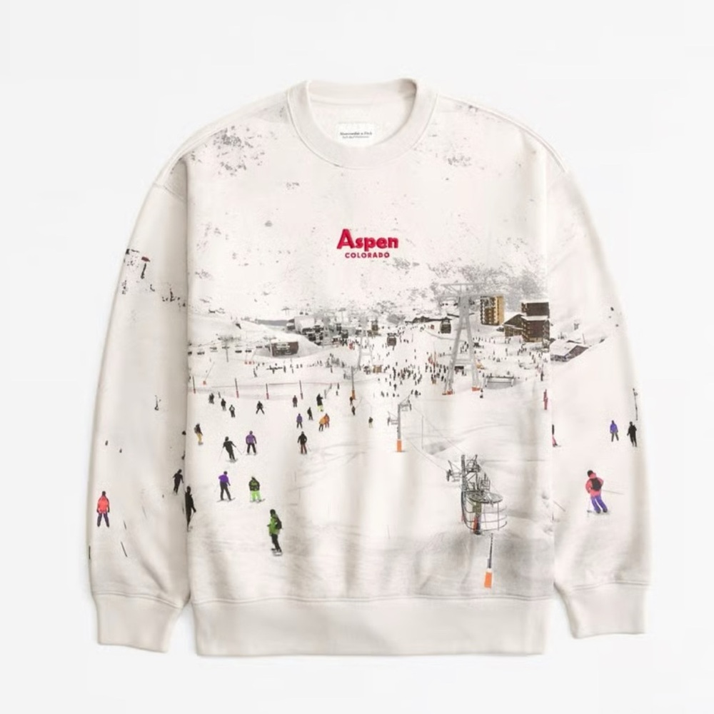 Abercrombie & Fitch Aspen Colorado Ski Slopes Crew Sweatshirt